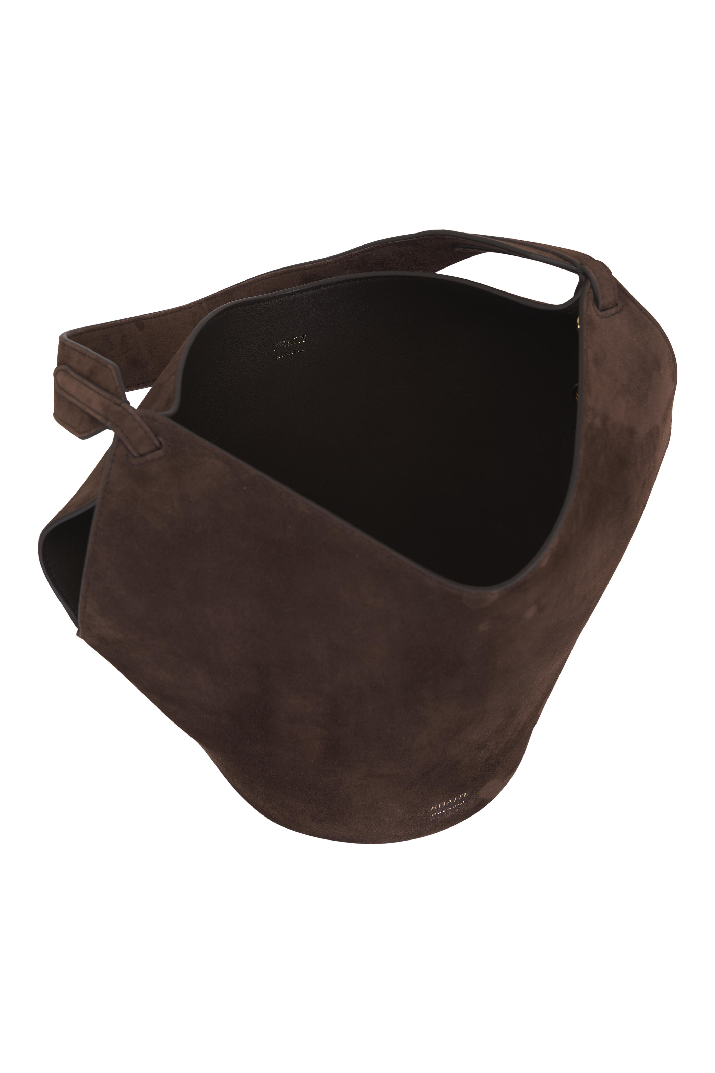 Khaite - Mini Lotus Dark Brown Suede Tote