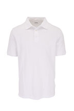 Tシャツ・カットソー Fedeli SS25 White cotton polo shirt (8UED5920 41) Fedeli - Gray Linen & Cotton Polo | Mitchell Stores