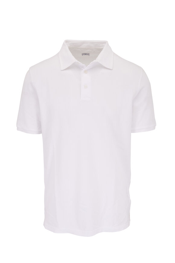 Fedeli White Frosted Piqué Polo