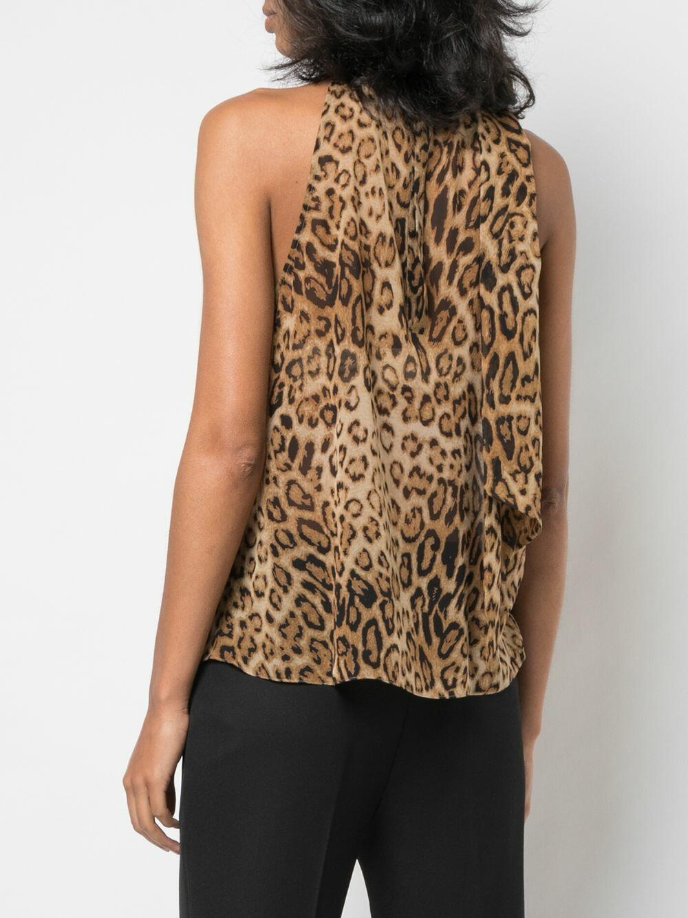 Nili Lotan - Alameda Silk Printed Leopard High Neck Top