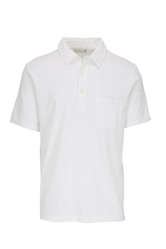 Faherty Brand Sunwashed Solid White Polo