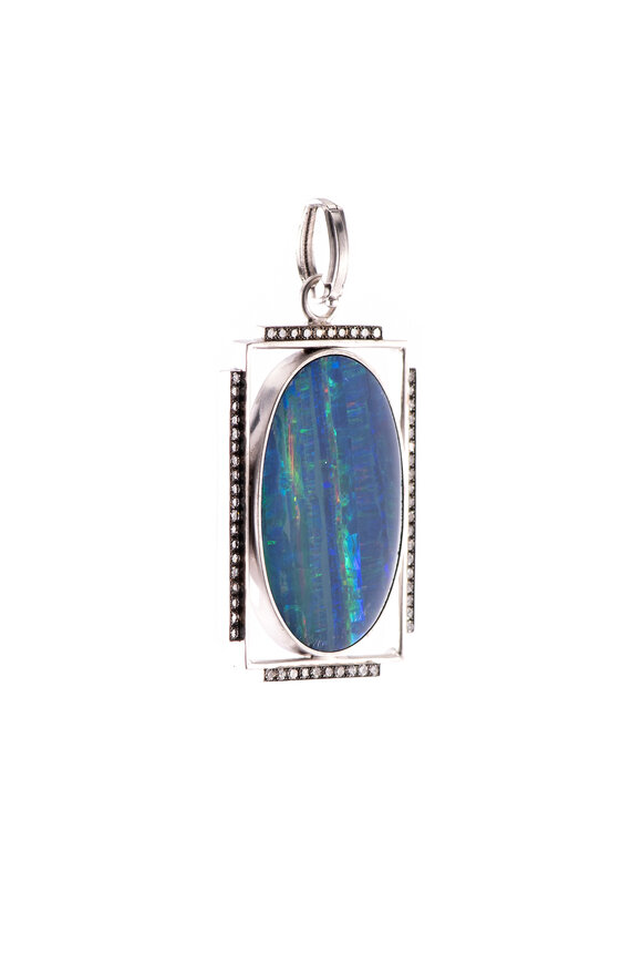 Sylva & Cie 18K Opal & Diamond Window Pendant - view 2