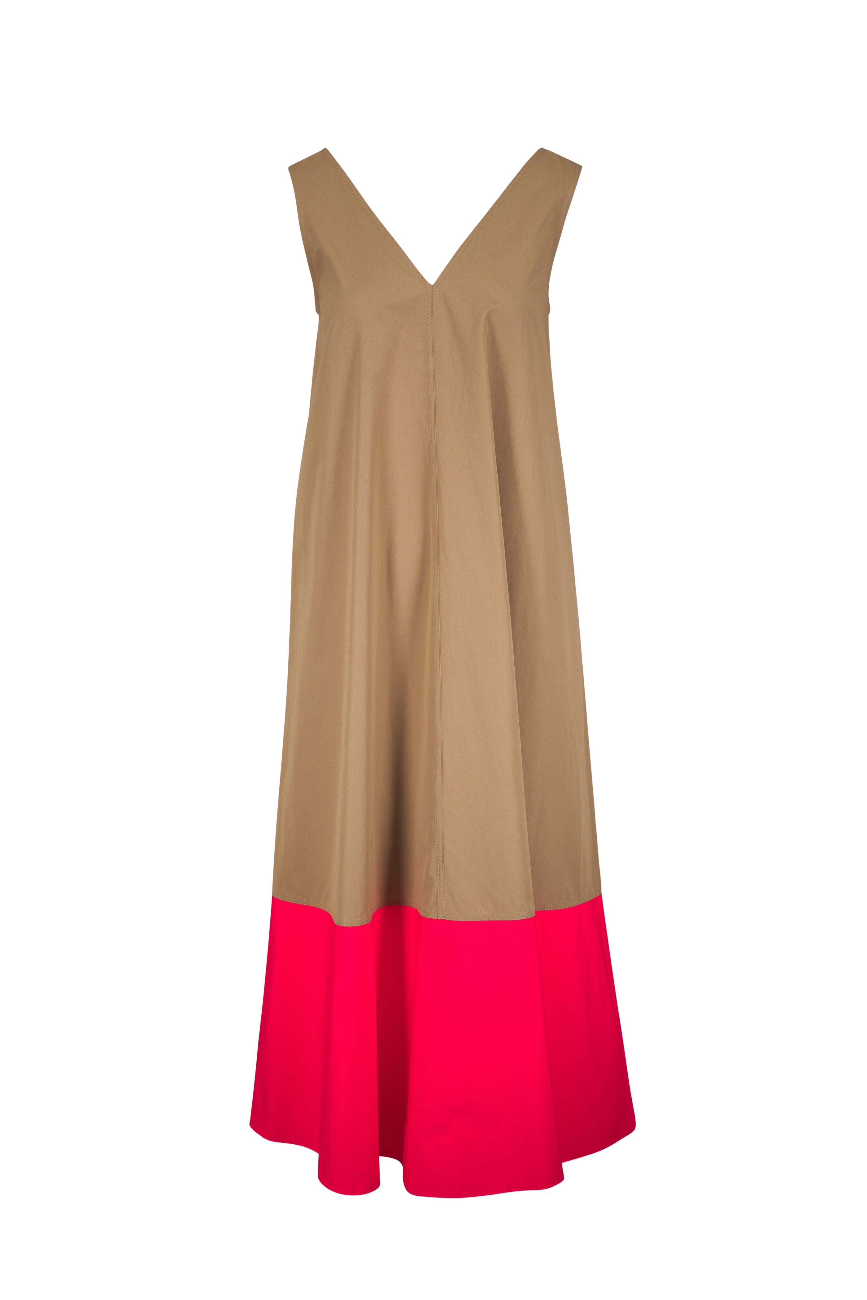 Lafayette 148 New York - Cadet Khaki & Orange Poppy Colorblock Swing Dress