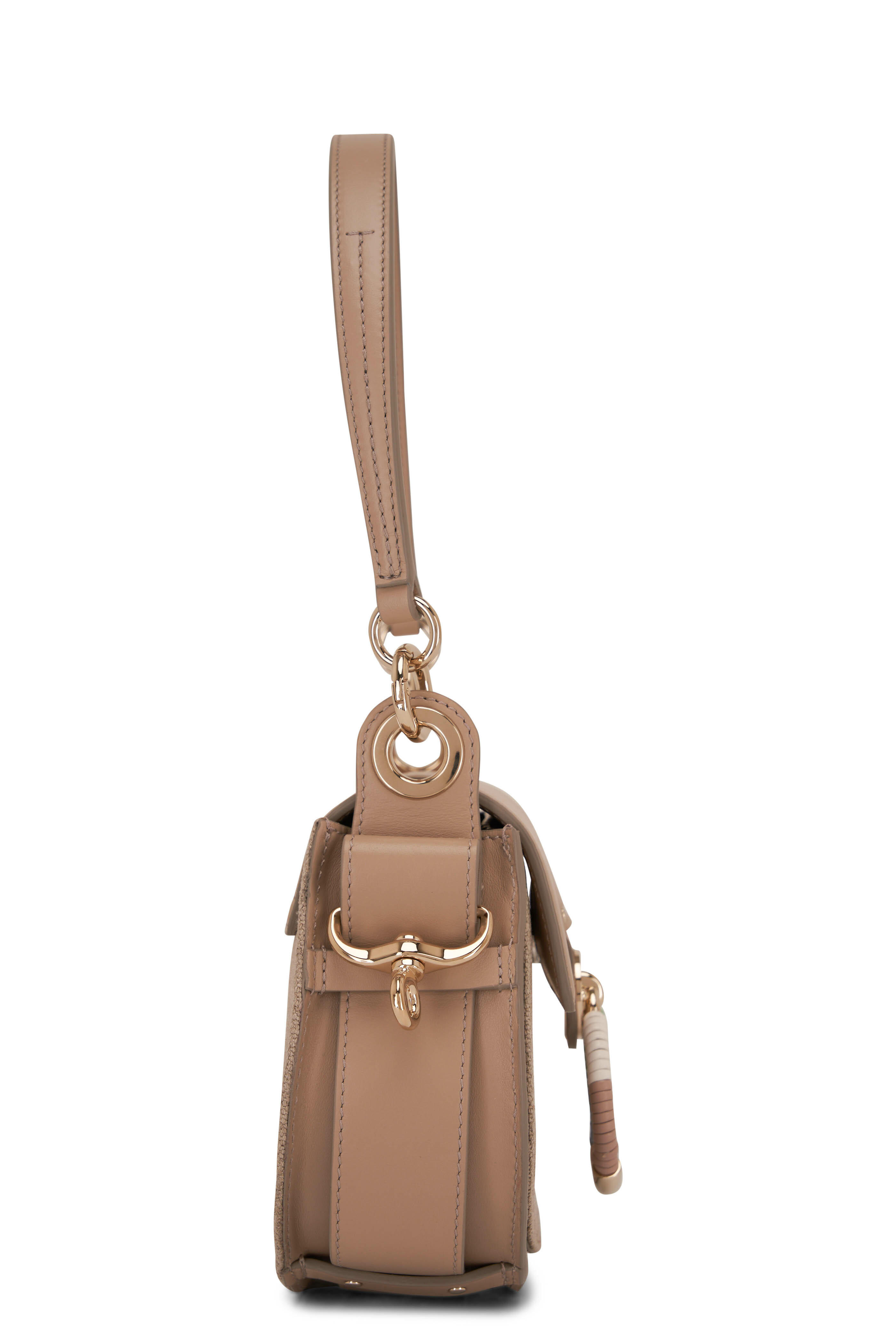Chloé - Tess Small Argil Brown Linen & Leather Bag