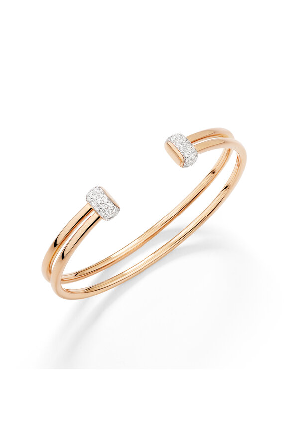 Pomellato 18k Rose Gold Diamond Together Cuff - view 1