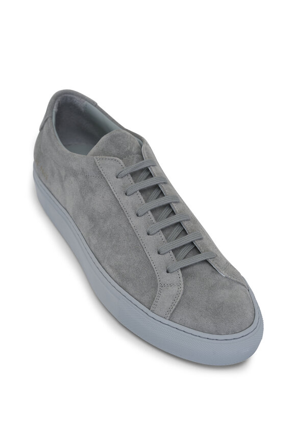 Common Projects Achilles Gray Suede Low Top Sneaker