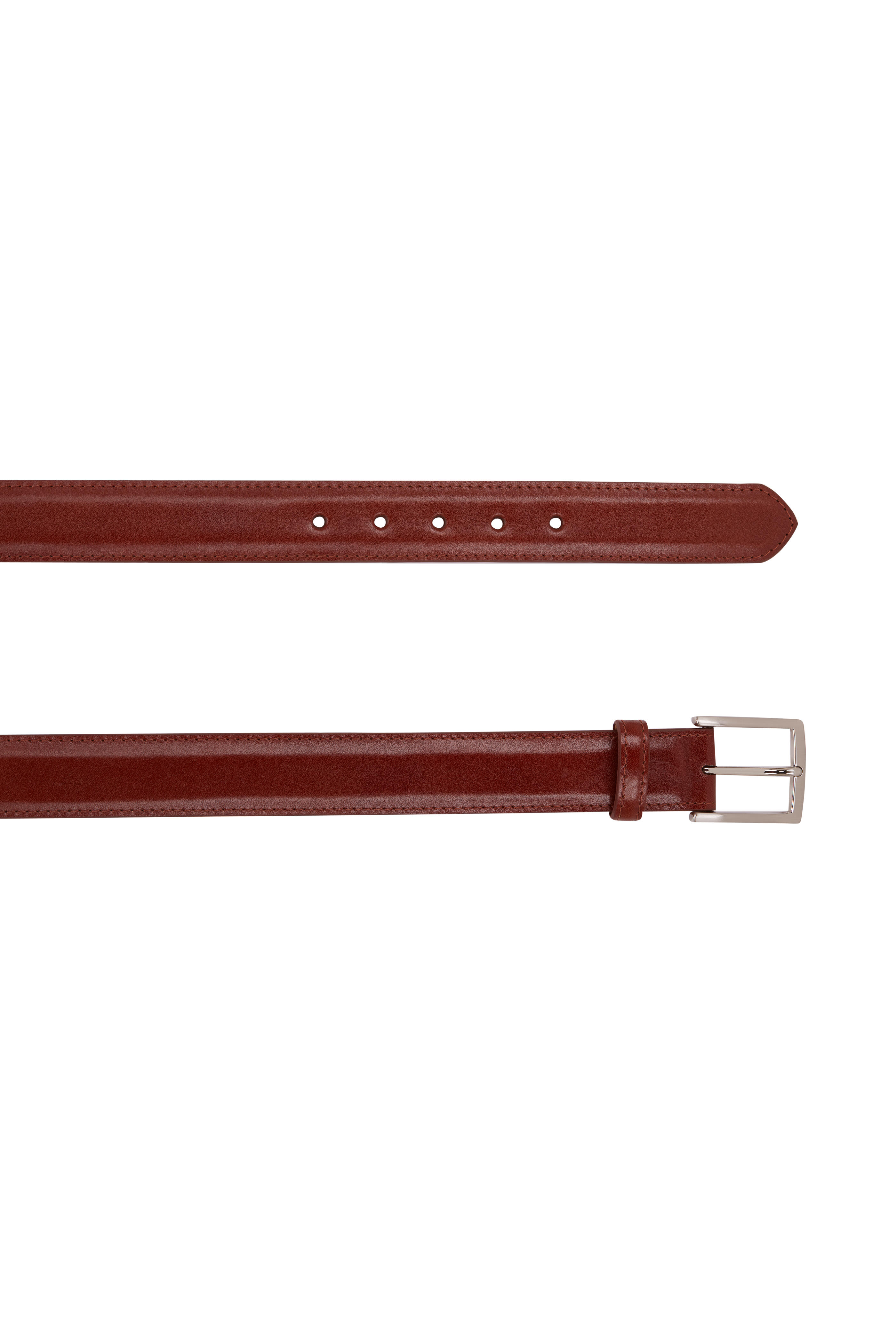 W Kleinberg - Medium Brown Leather Belt | Mitchell Stores