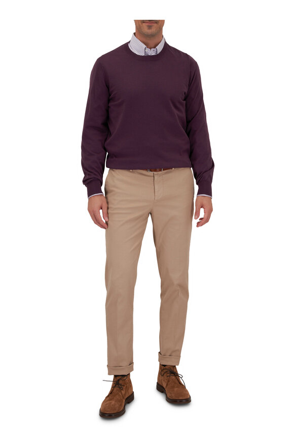 Brunello Cucinelli - Purple Wool & Cashmere Crewneck Pullover