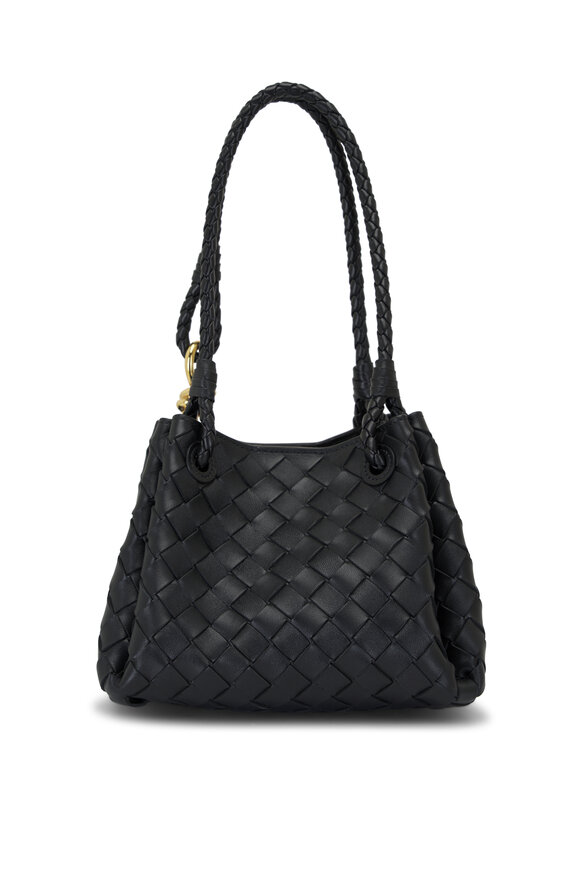 Bottega Veneta - Small Parachute Black Intrecciato Shoulder Bag