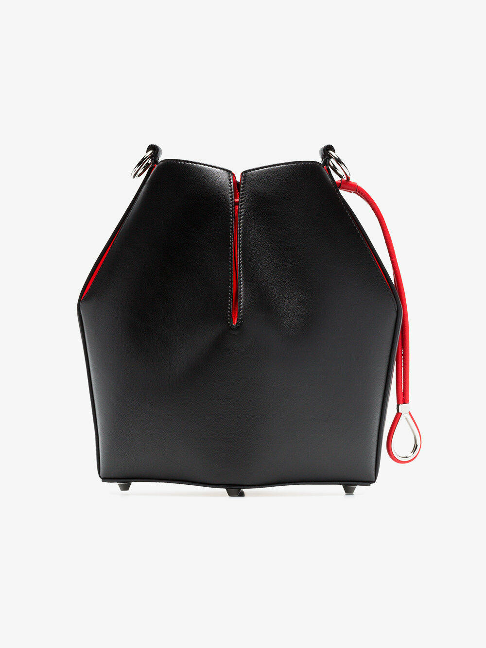 McQueen - Black & Red Leather The Bucket Bag