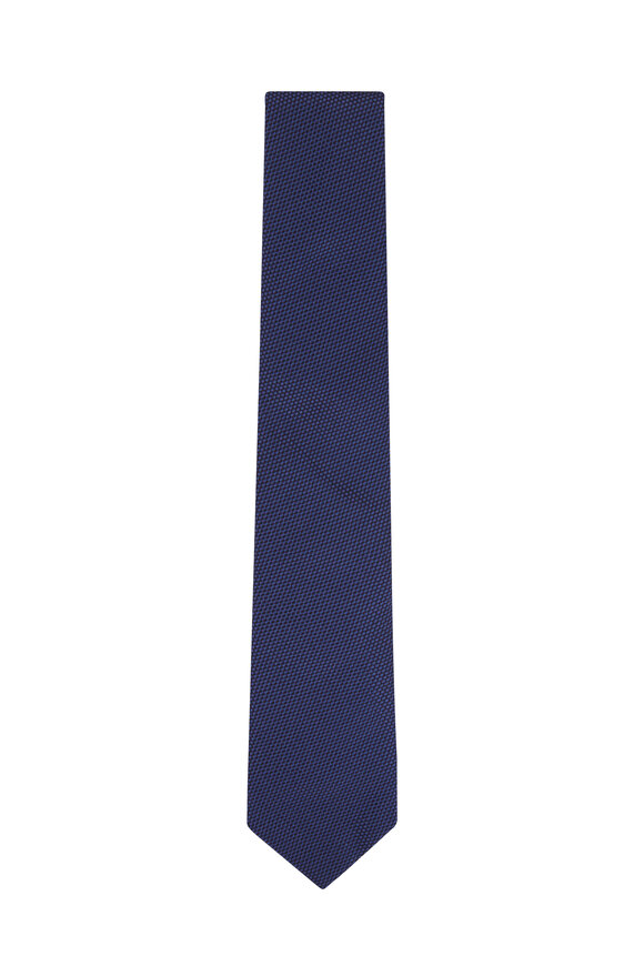 Brunello Cucinelli - Textured Denim Blue Silk Necktie