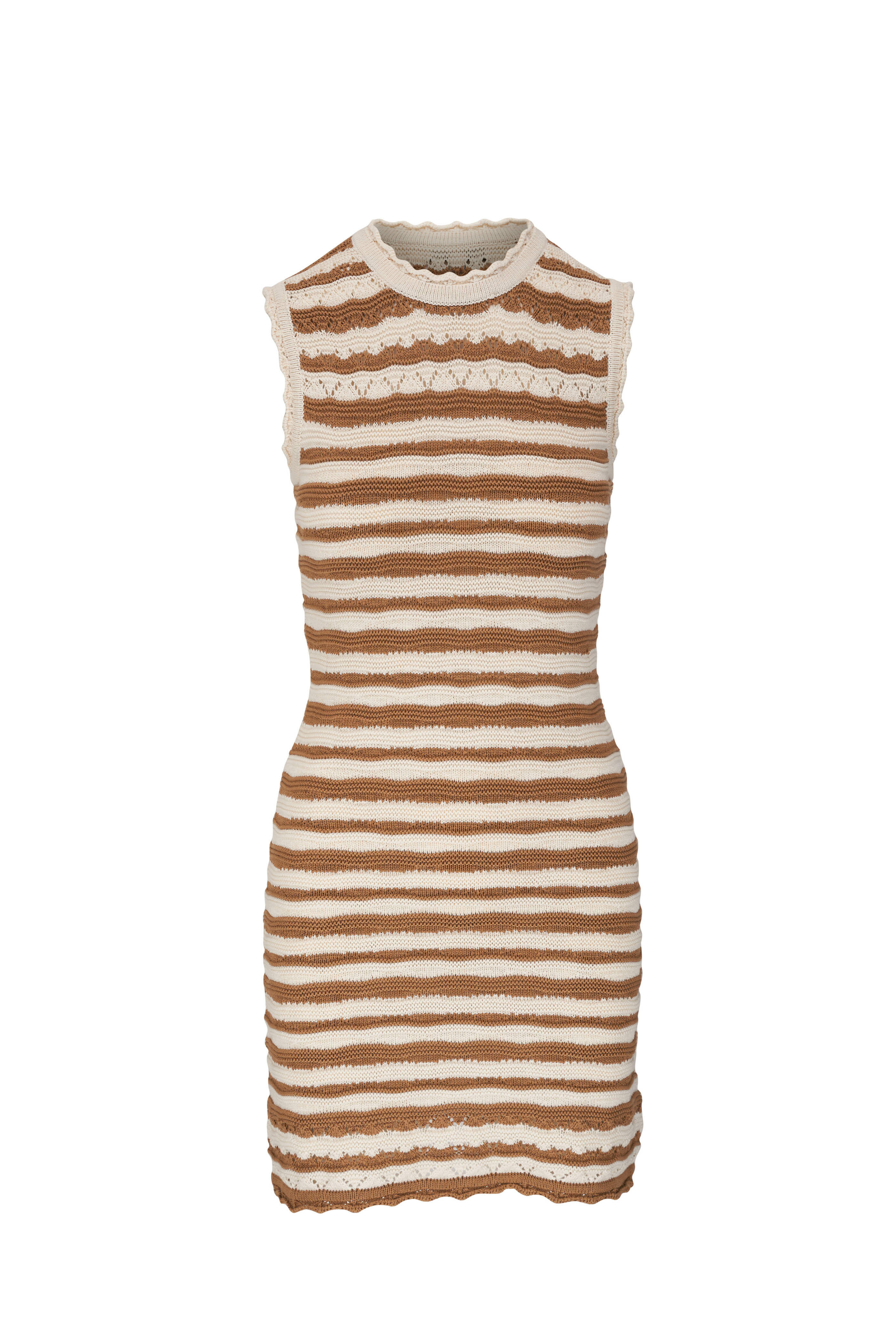 Veronica Beard - Templeton Desert Khaki Crochet Mini Dress