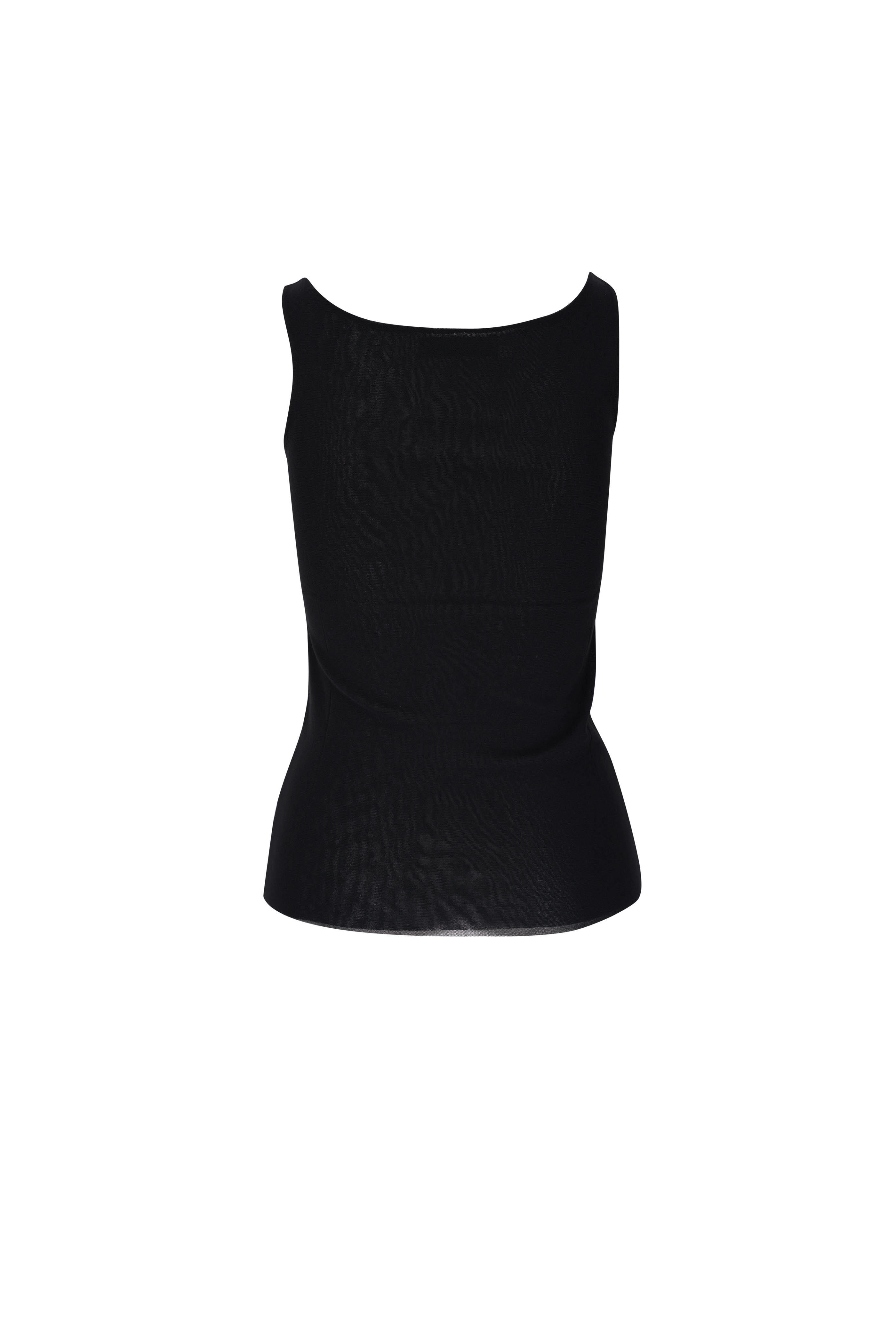 D.Exterior - Black Mesh Long Sleeve Top