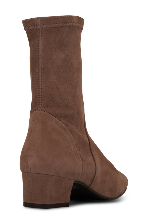 Aquatalia - Stassi Taupe Stretch Suede Ankle Boot