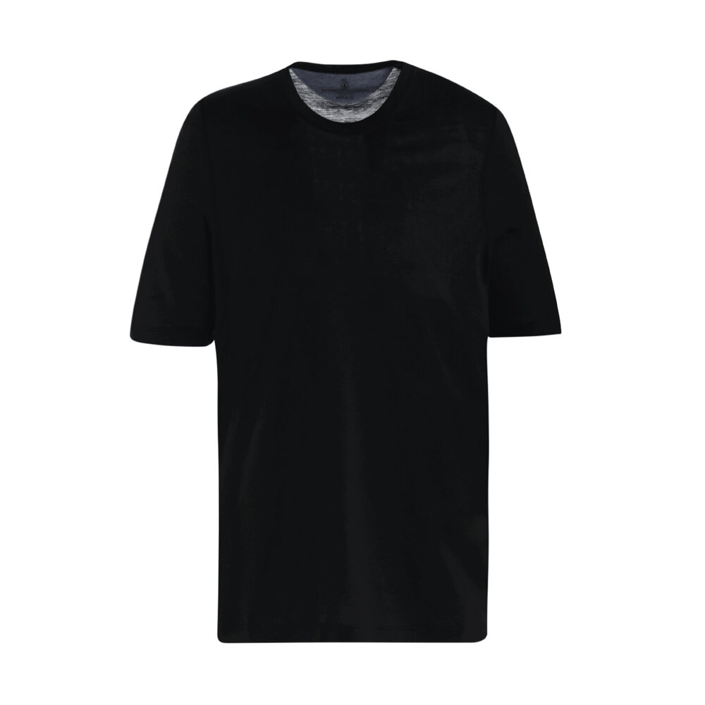 Tシャツ・カットソー BRUNELLO CUCINELLI SS25 Silk shirt (MW8666666 C3437) Brunello Cucinelli - Black Silk & Cotton Stretch T-Shirt