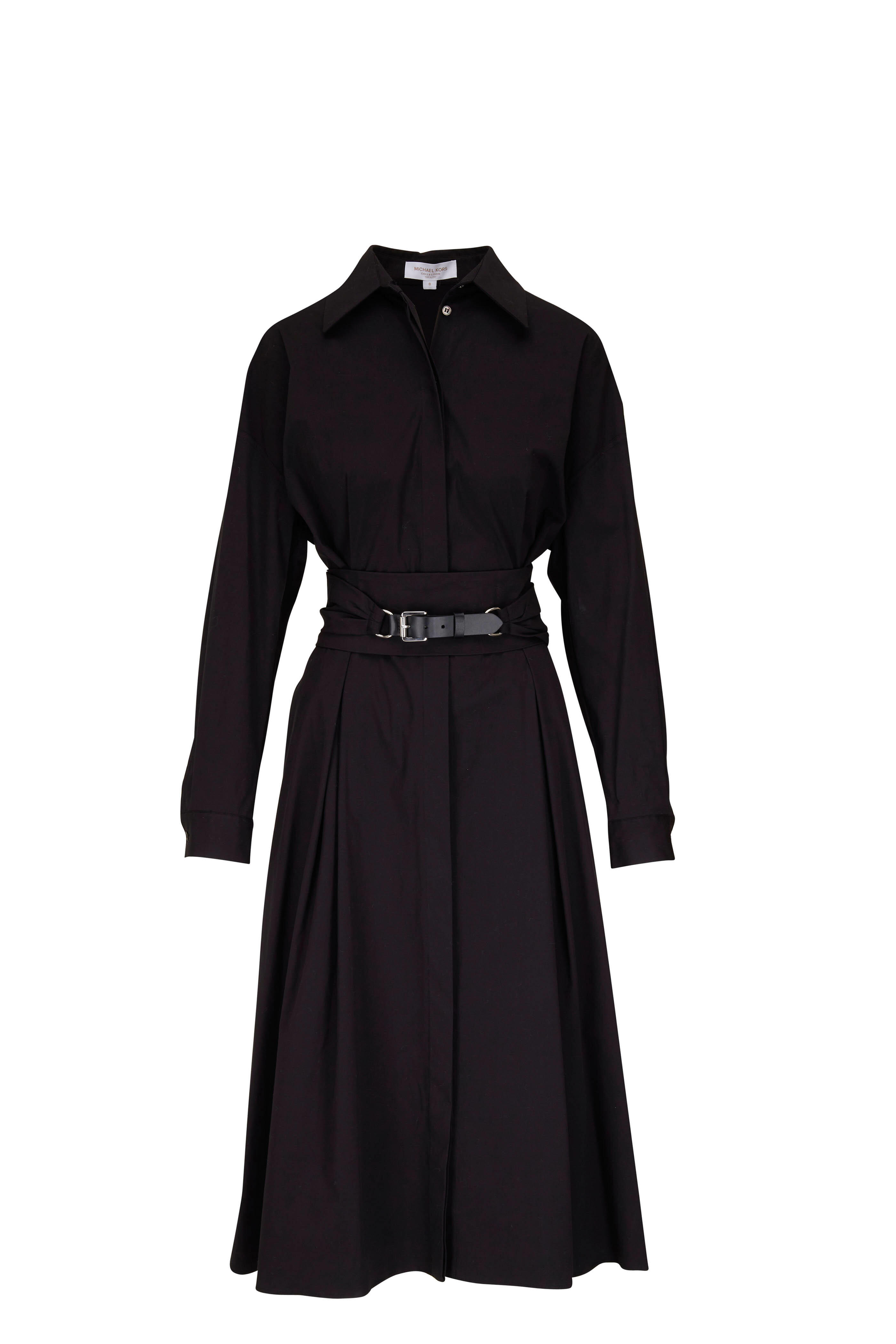 Michael Kors Collection - Long Sleeve Wrap Belt Midi Dress
