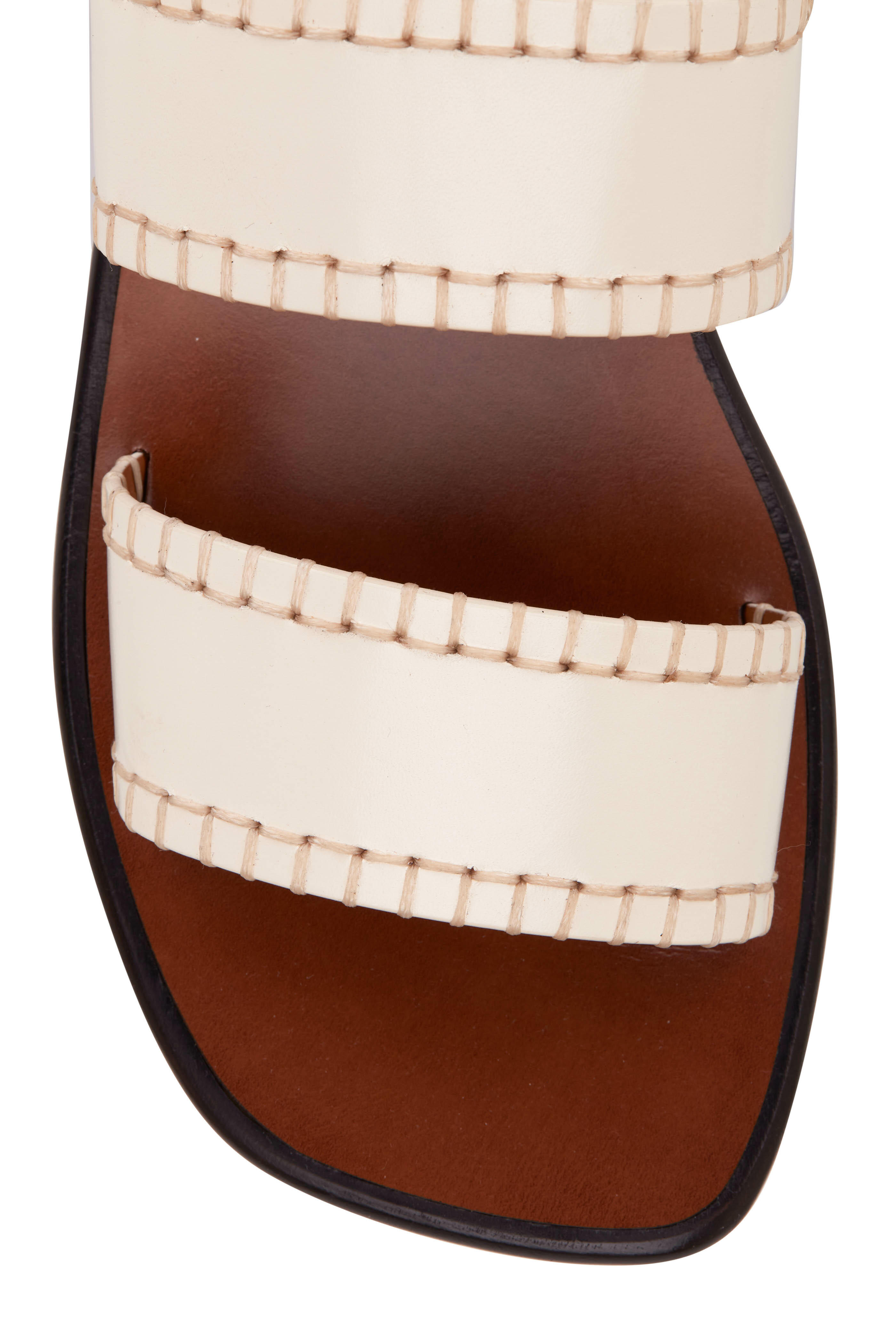 サンダル・ミュール Chloe Ivory Leather Jade Sabot CHLOÉ Jade studded leather sandals | NET-A-PORTER