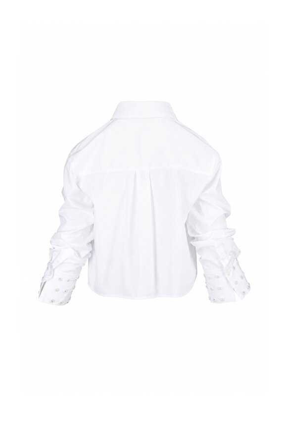 Tanya Taylor Largaux White Embellished Cuff Blouse - view 2