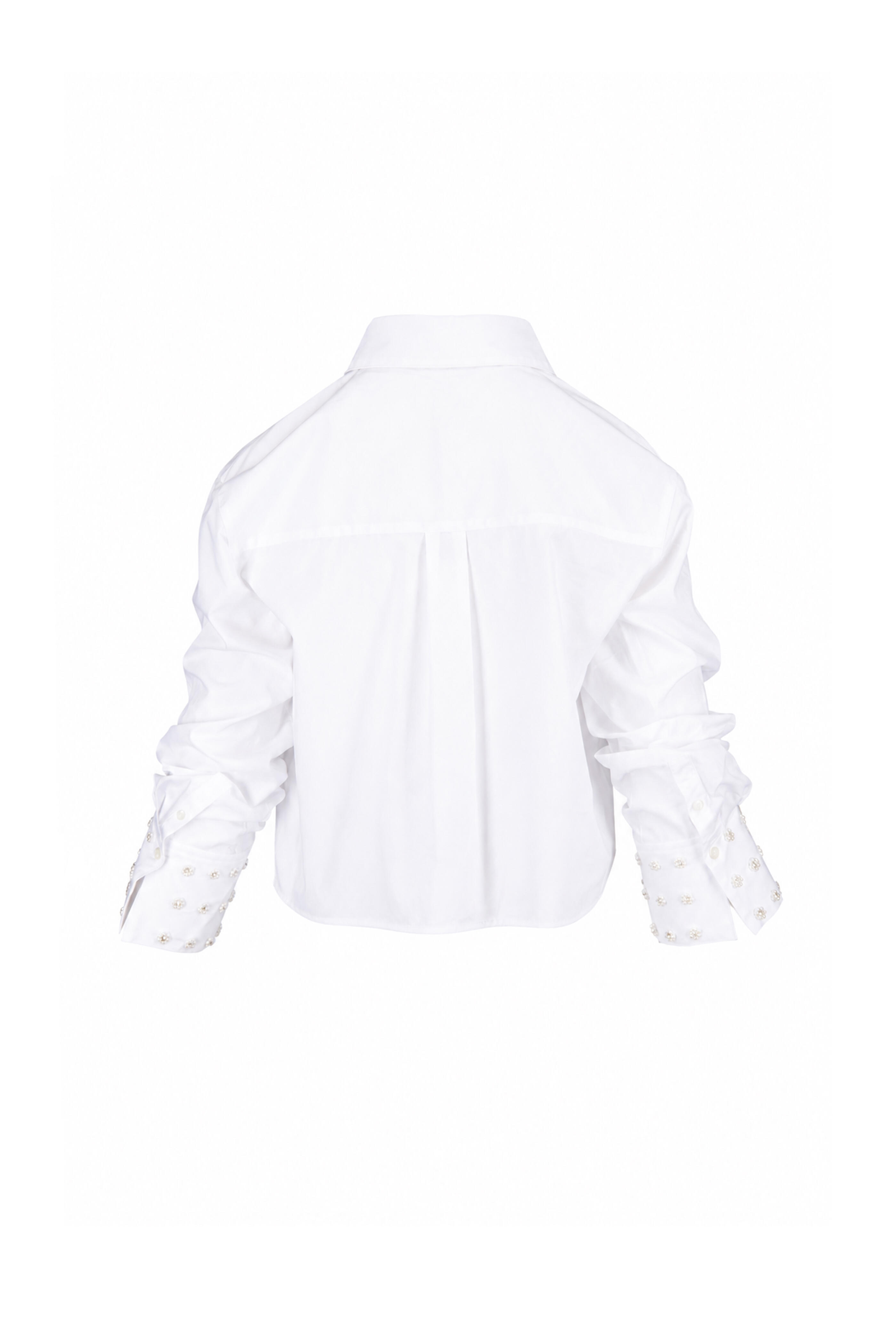 Tanya Taylor - Largaux White Embellished Cuff Blouse - view 2