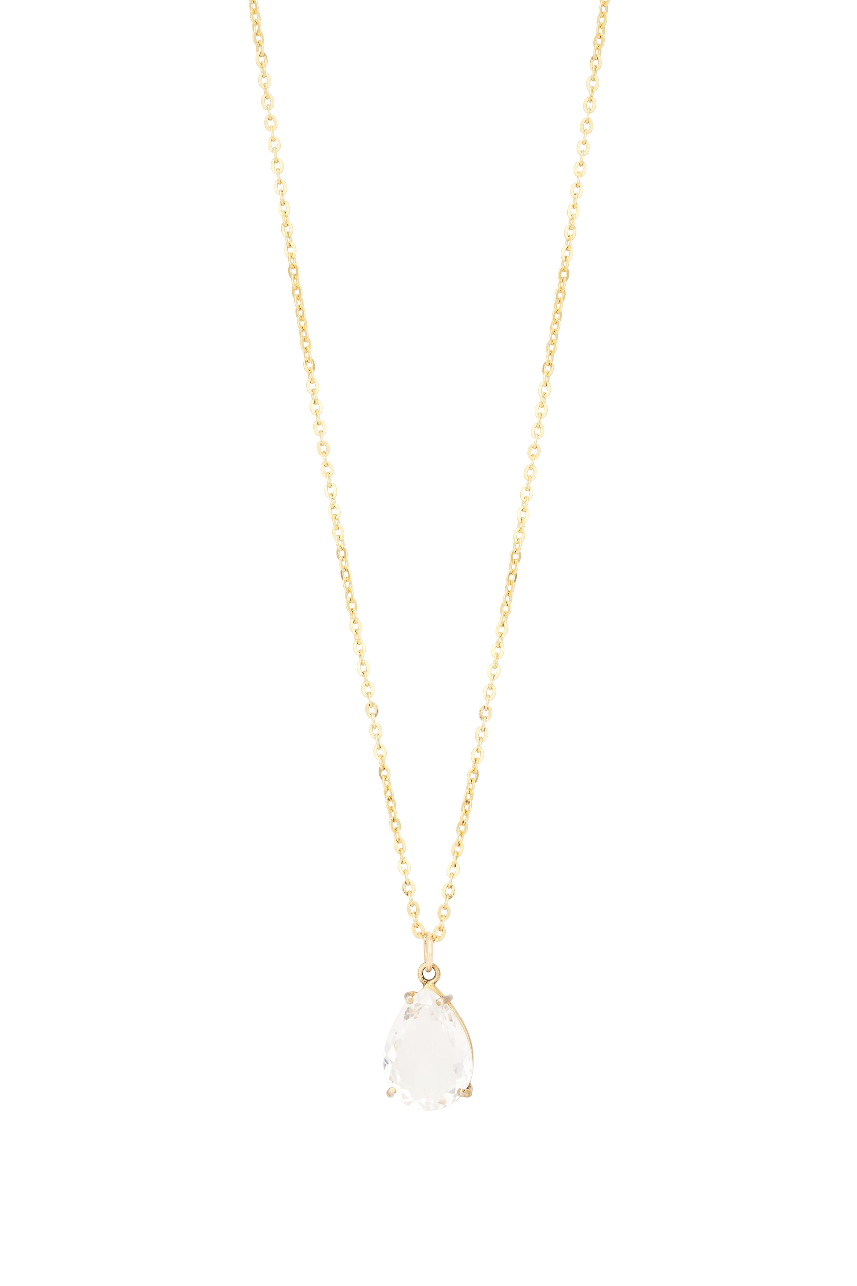 Cristina V. - Clear Quartz Tear Drop Pendant Necklace