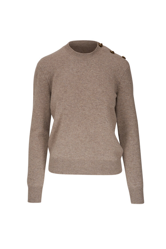 Bottega Veneta - Classic Desert Cashmere Button Shoulder Sweater