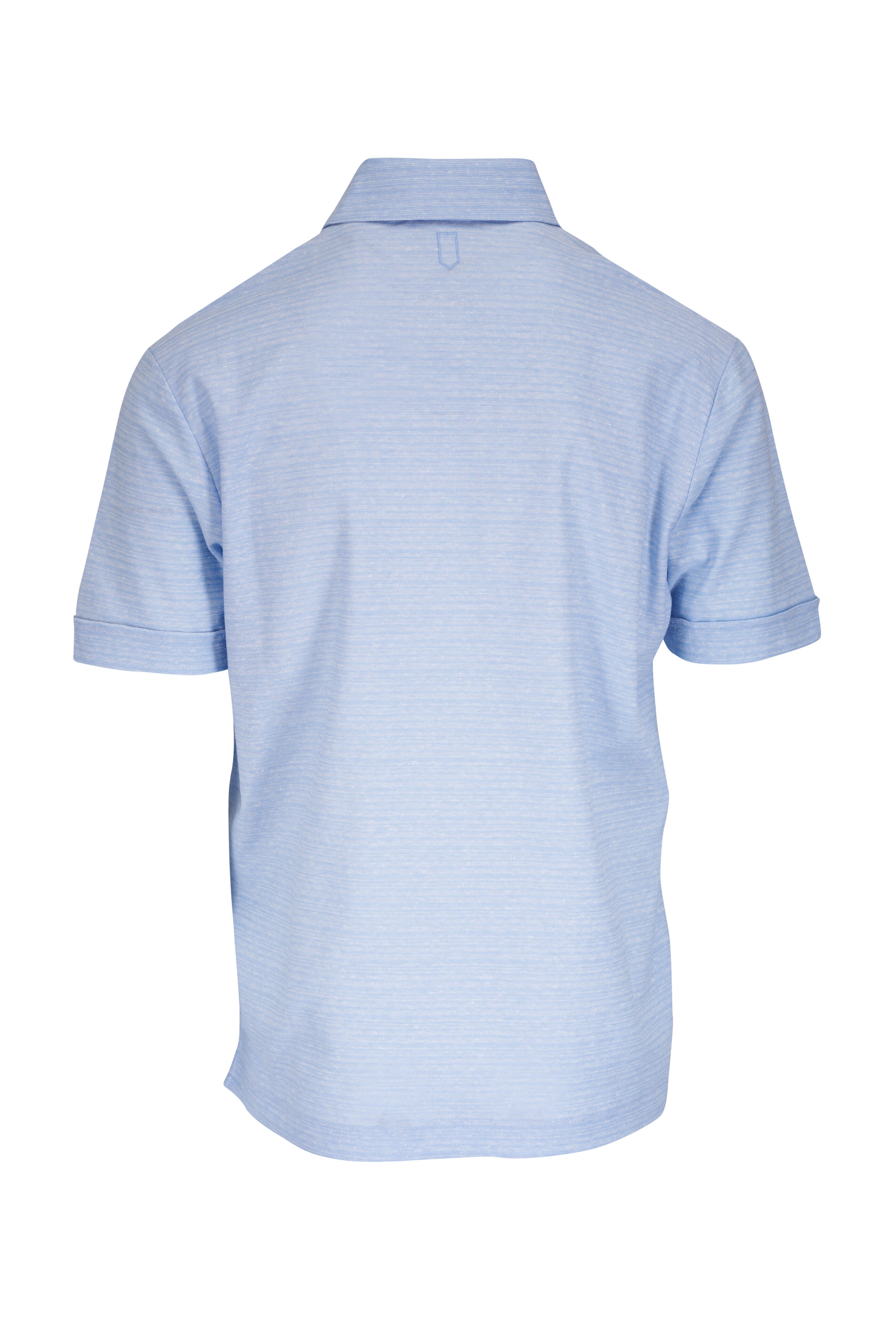 Canali - Light Blue Cotton & Linen Polo