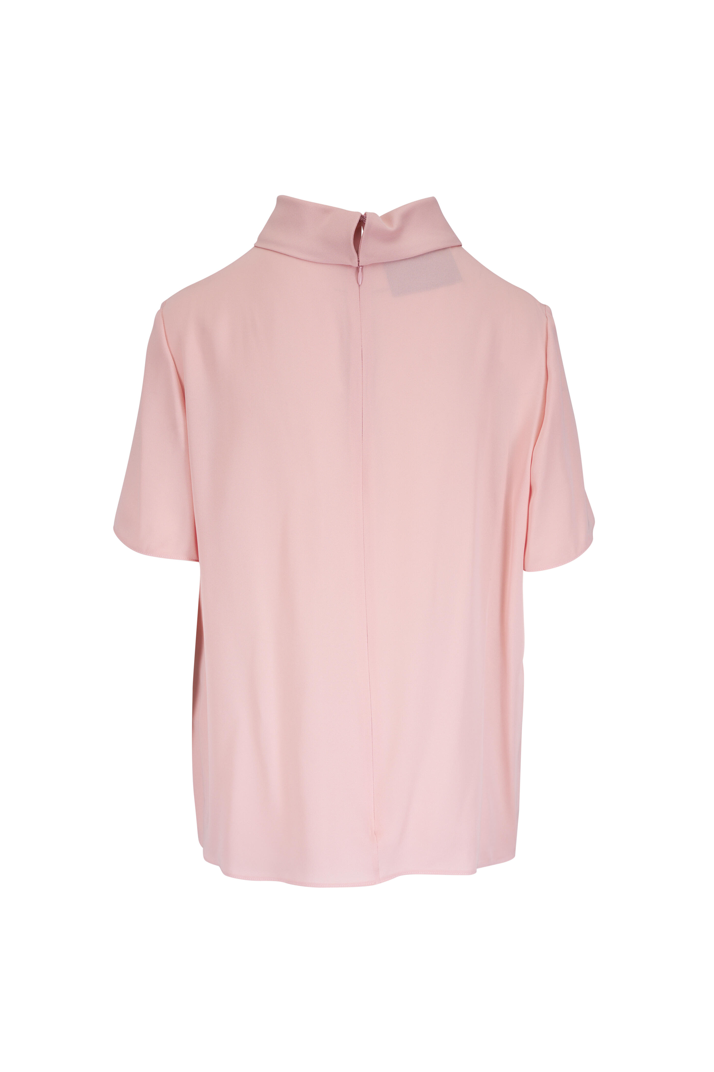 Valentino - Georgette Solid Rose Silk Top