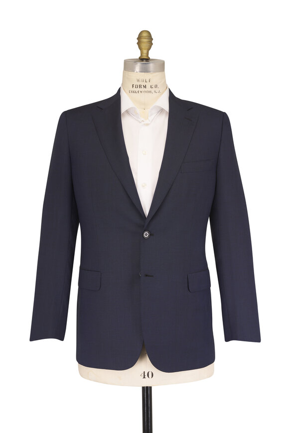 Brioni Brunico Navy Tic Weave Wool Suit - view 2