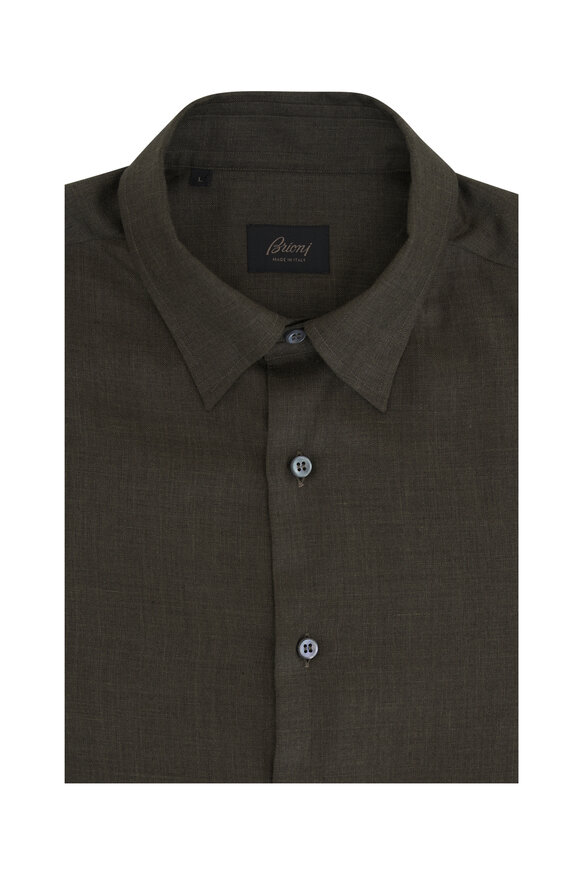 Brioni Loden Twill Sport Shirt 