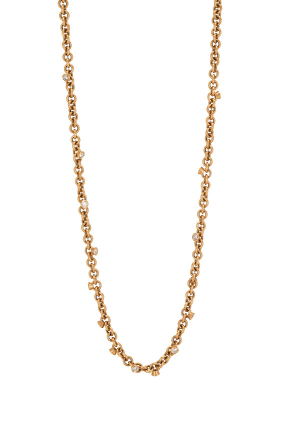 Malcolm Betts Yellow Gold Link Diamond Necklace
