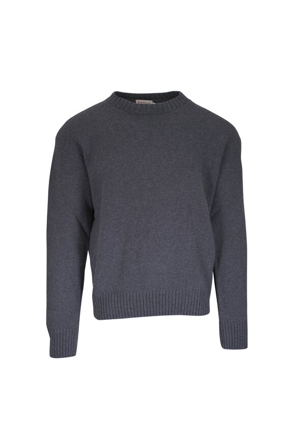 Moncler Charcoal Gray Wool & Cashmere Sweater