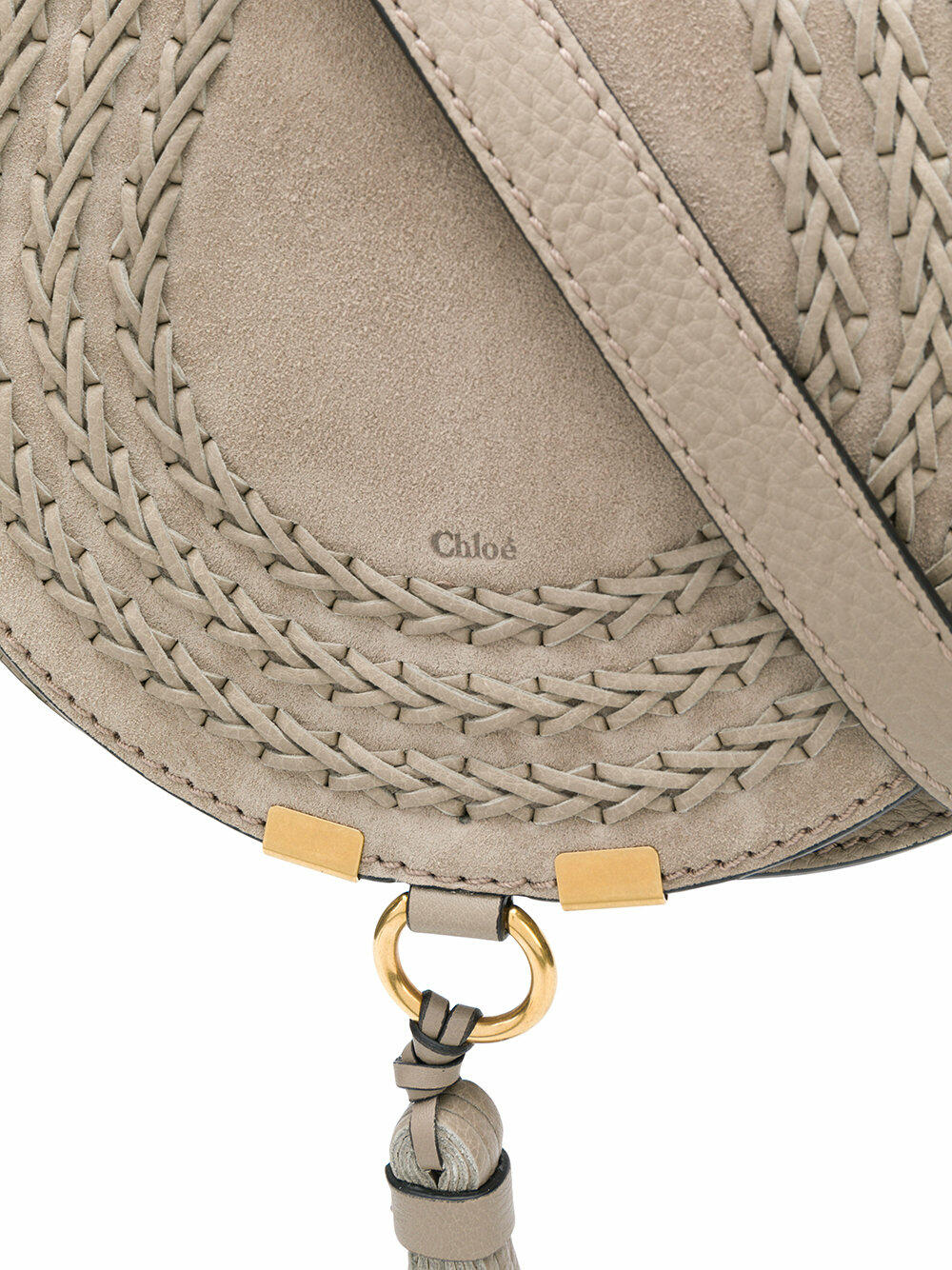 Chloé - Marcie Gray Suede Mini Saddle Crossbody | Mitchell