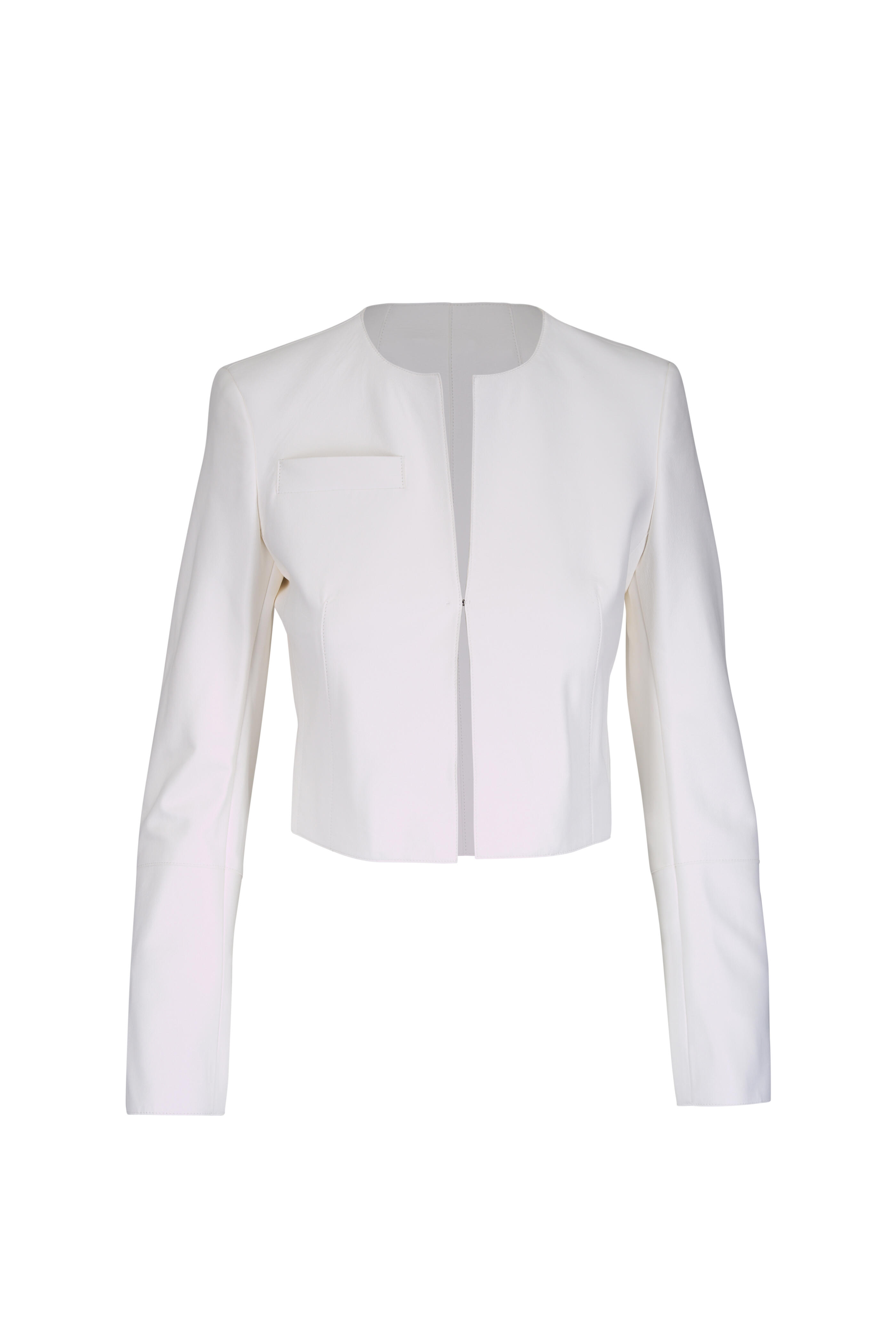 Akris - Hasso Off White Leather Jacket - view 1