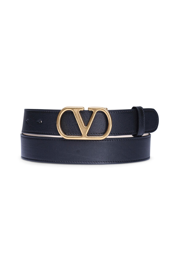 Valentino Garavani - Black Rhinestone Signature VLogo Belt Valentino Garavani - Black Rhinestone Signature VLogo Belt