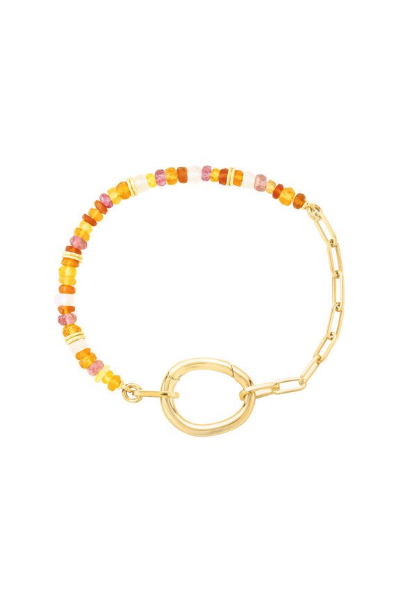Mellerio 18k Yellow Gold Lien Pierres Orange Bead Bracelet