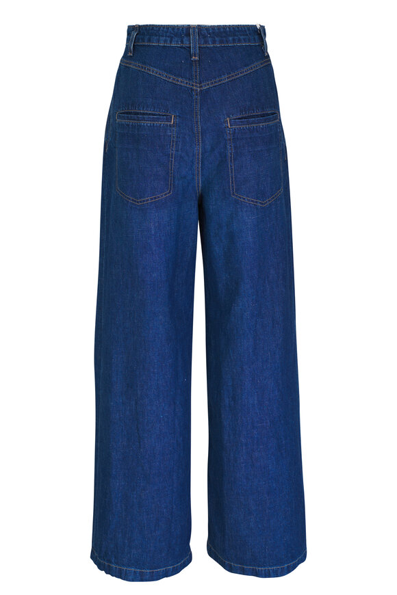 TWP - Greene Street Dark Wash Denim Wide Leg Pant