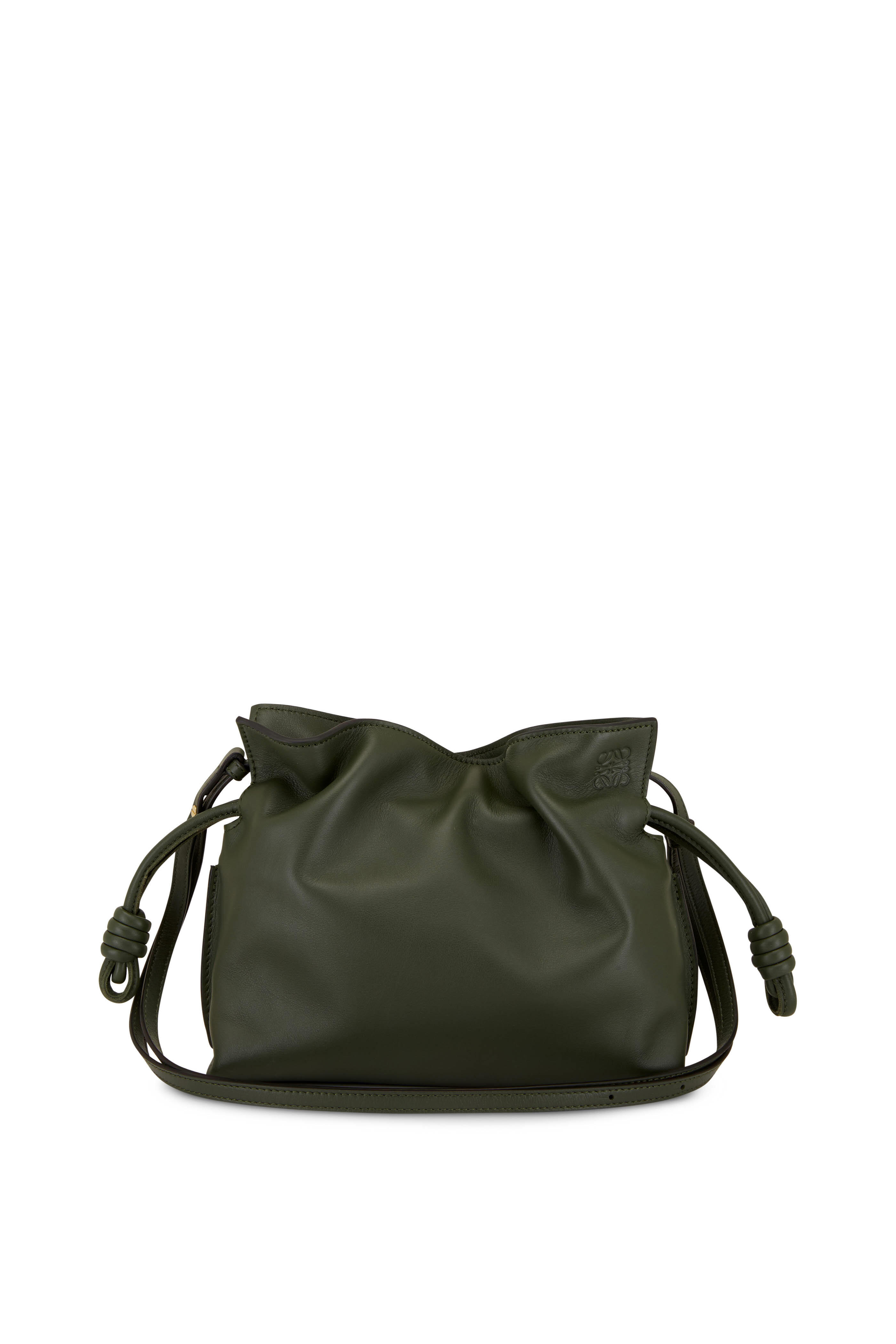 ◆LOEWE 最新作◆Flamenco ミニ クラッチバッグ/Khaki◆ Loewe - Flamenco Vintage Khaki Leather Mini Knot Bag