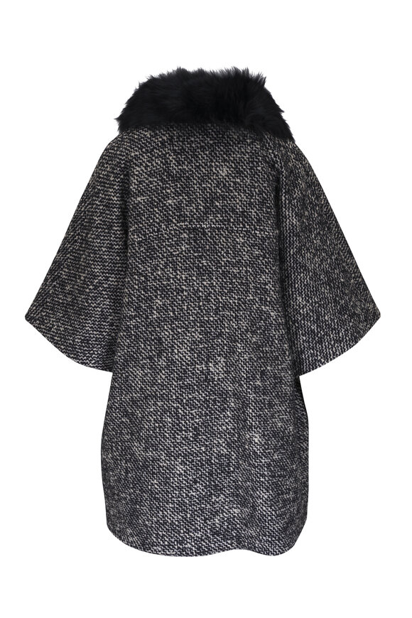 Bogner - Gwen-D Black Tweed Down Cape 