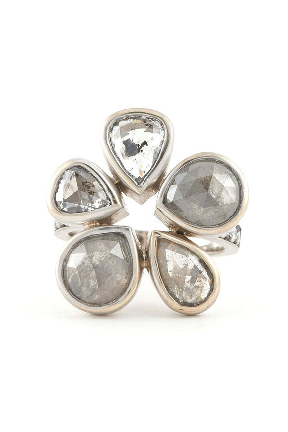 Sylva & Cie Diamond Flower Ring