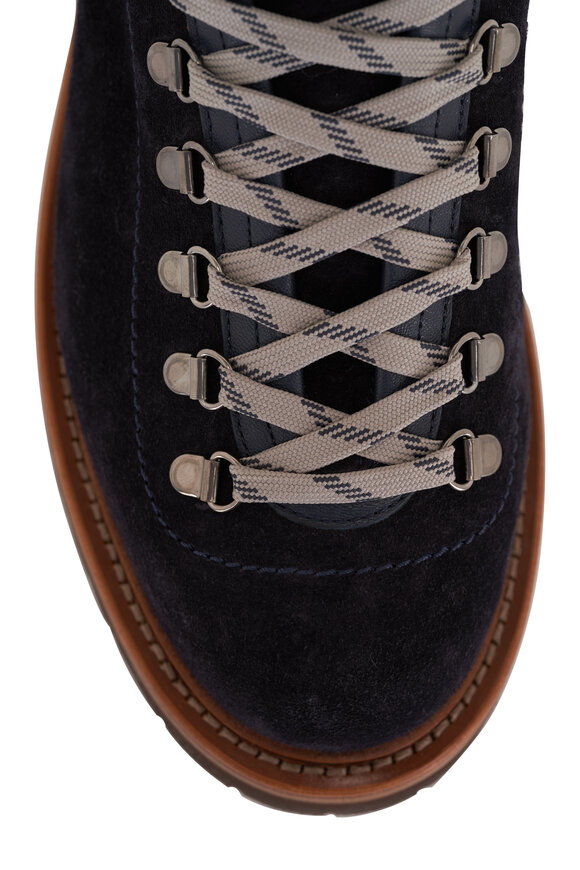 Brunello Cucinelli - Navy Blue Suede Hiker Boot 