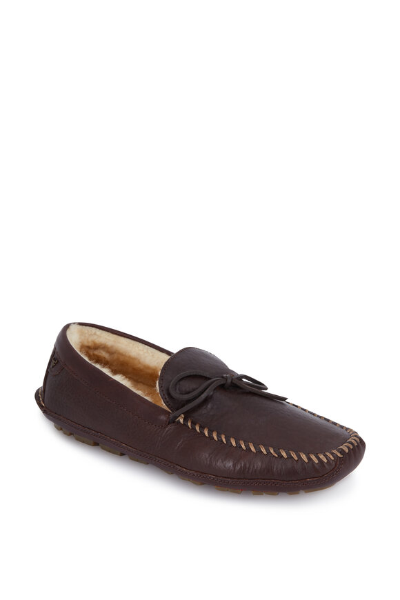 Trask - Polson Bourbon Leather Shearling Lined Slipper