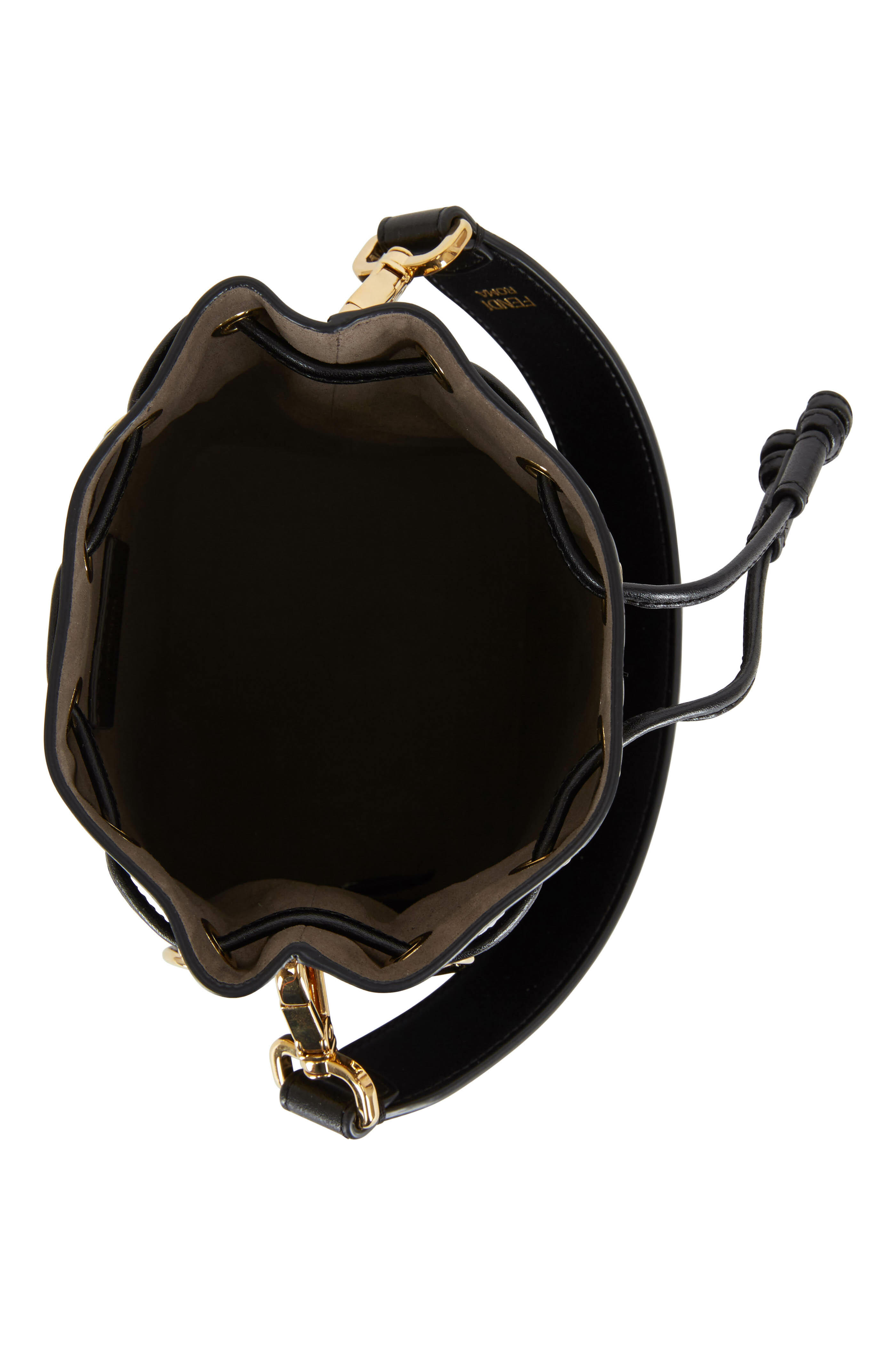 Fendi - Mon Tresor Black Logo Embossed Mini Bucket Bag