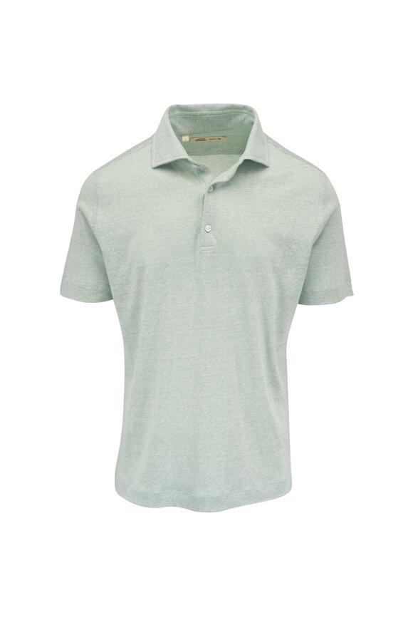 Maurizio Baldassari Green Iceberg Linen & Cotton Polo