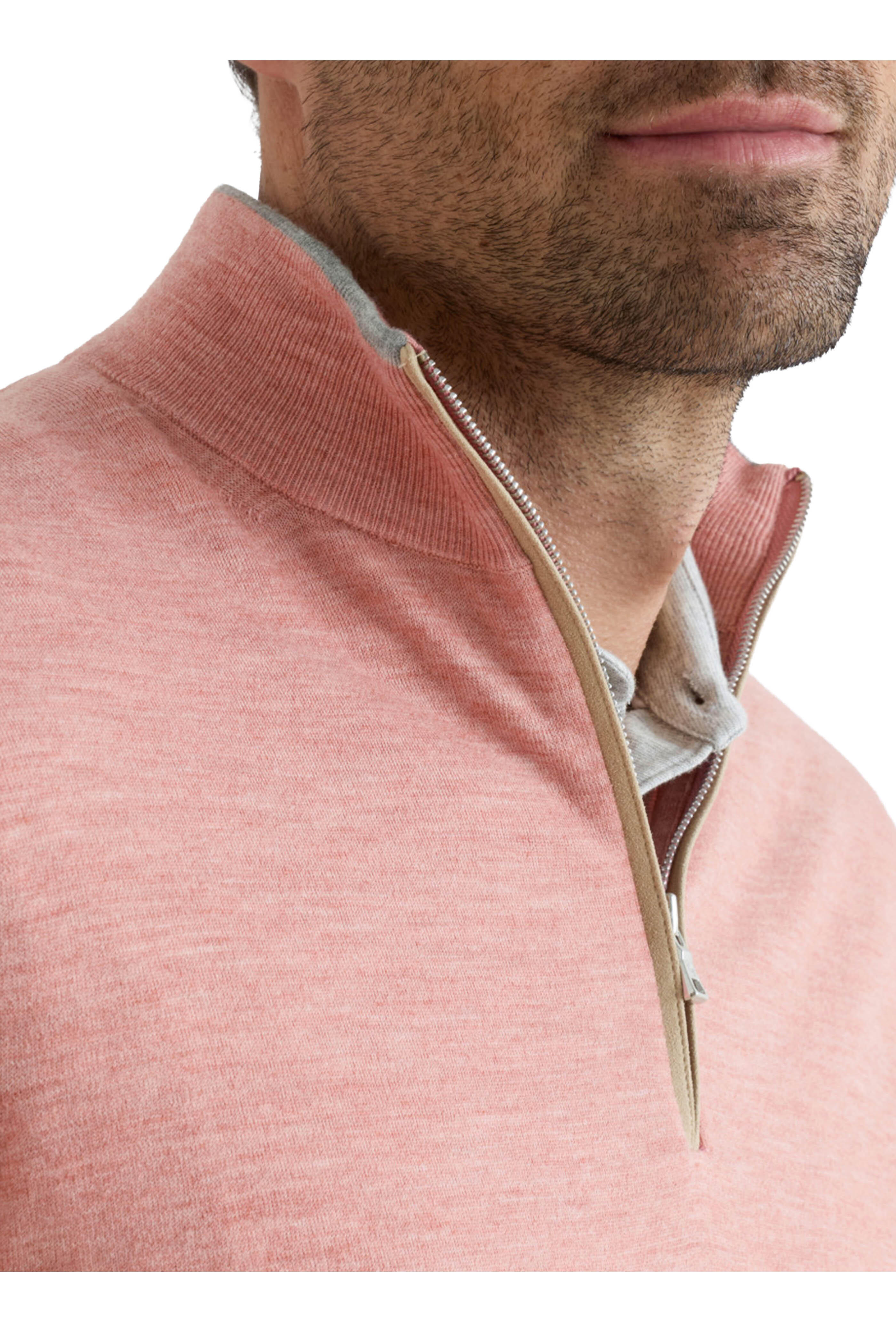 Peter Millar - Excursionist Flex Faded Red Quarter Zip Pullover