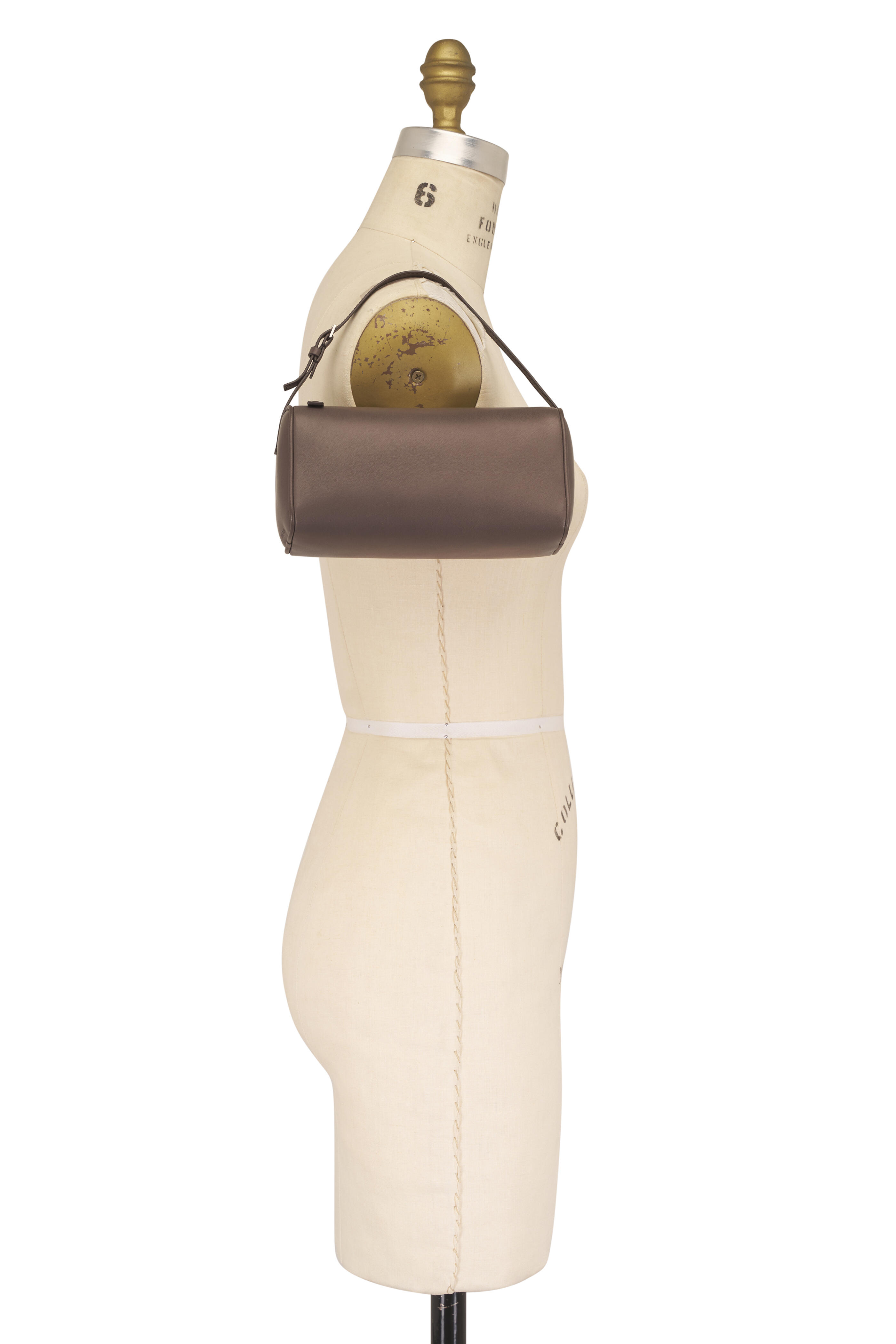 The Row - 90's Gray Leather Shoulder Bag - view 5