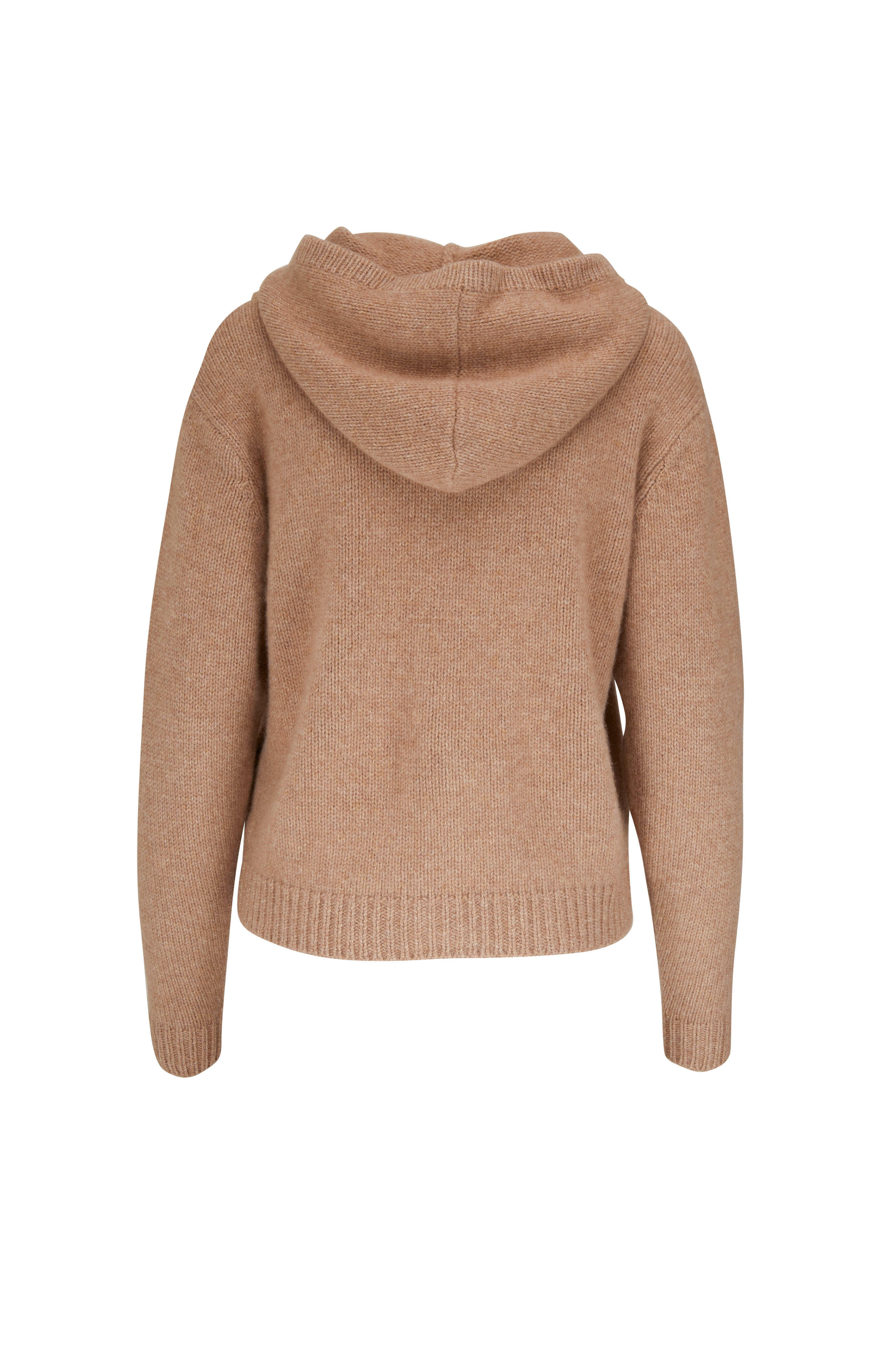 The Elder Statesman Almond Cashmere Front Zip Hoodie