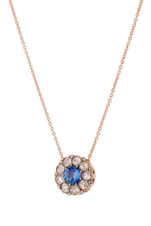 Selim Mouzannar - Rose Gold Diamond & Sapphire Necklace