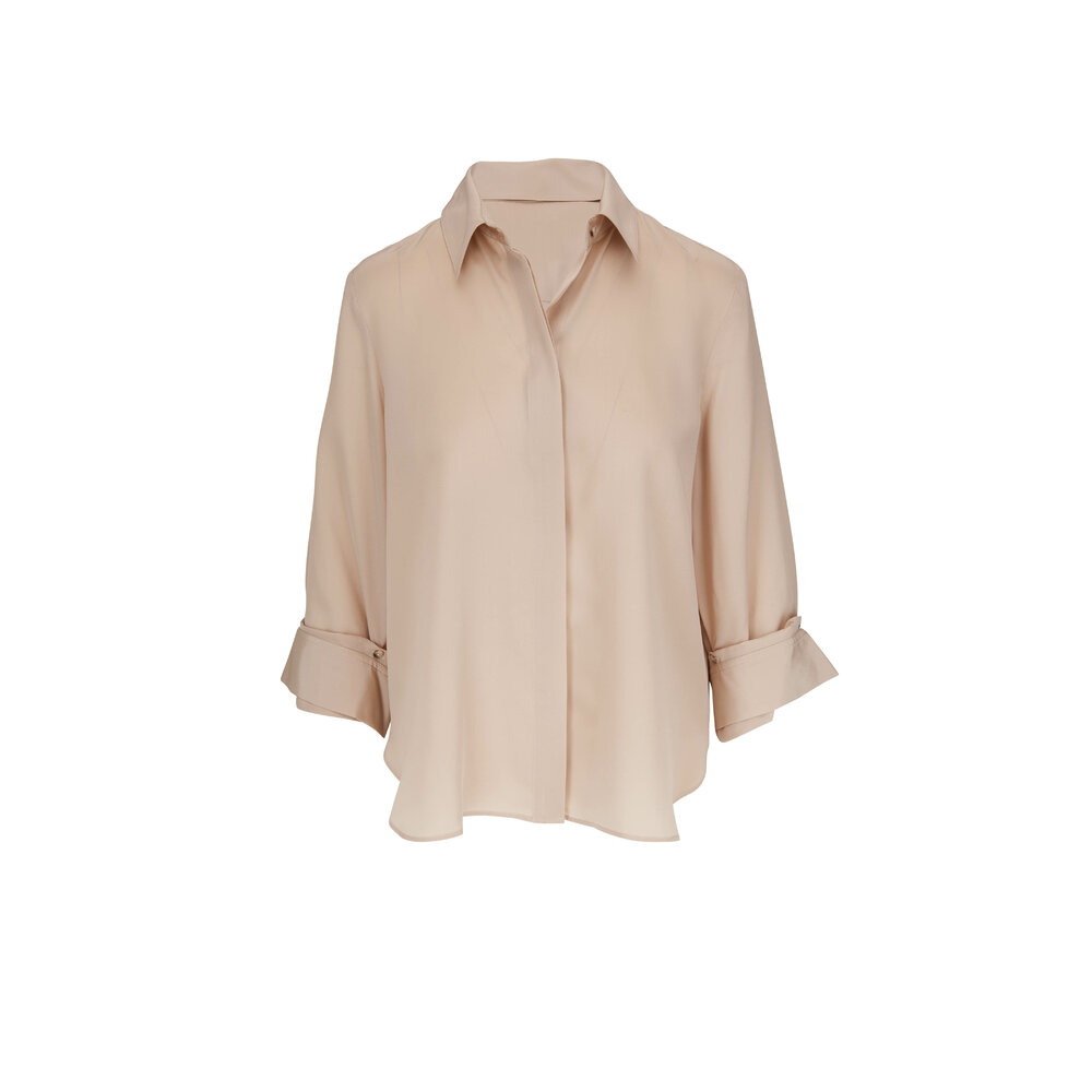TWP - The Morning After Suntan Silk Blouse | Mitchell Stores