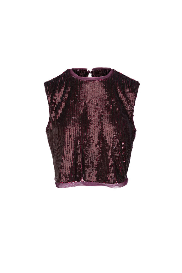 Simkhai Cydia Fig Sequin Top - view 1