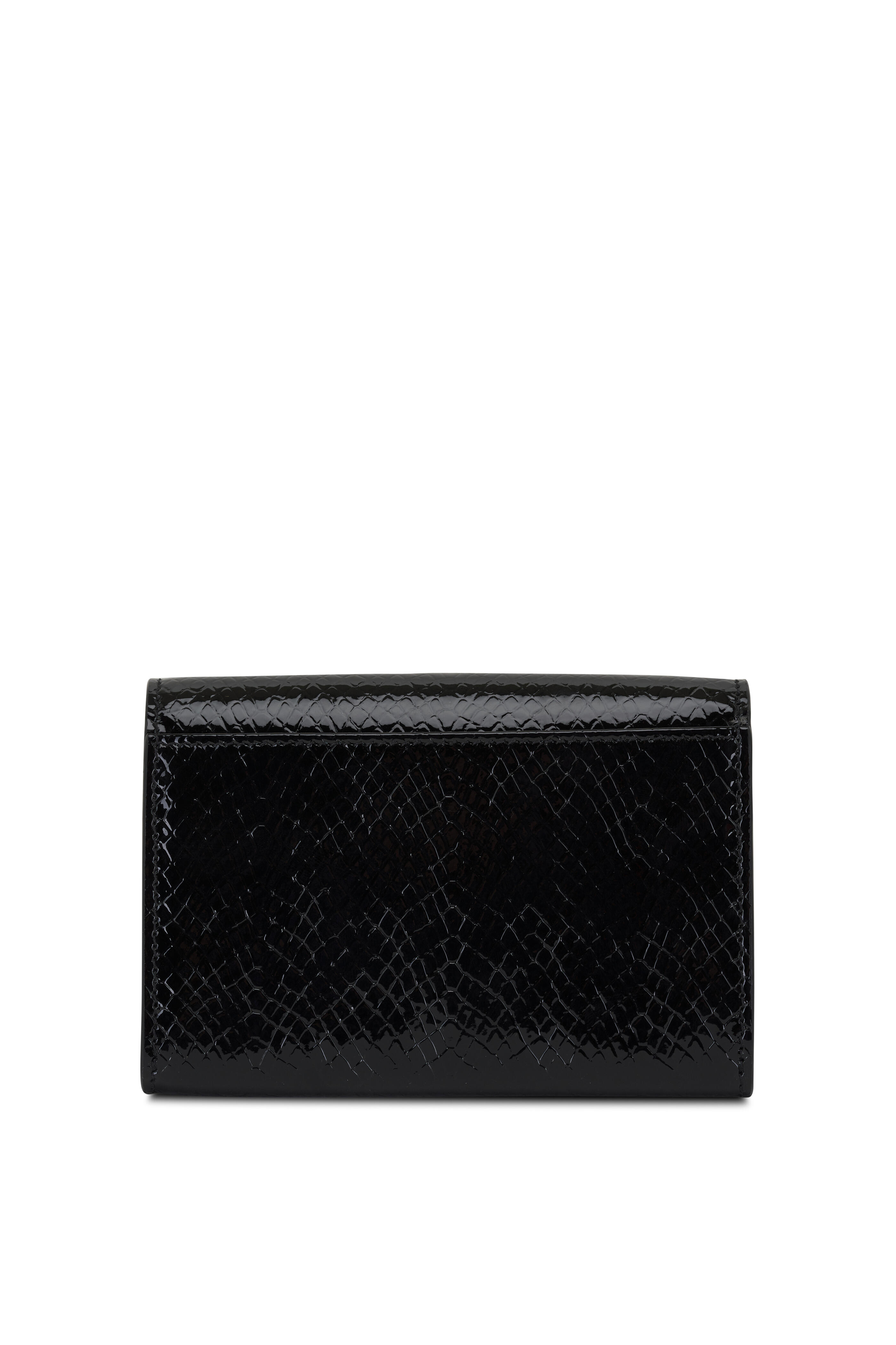 Saint Laurent Black Embossed Leather Envelope Wallet